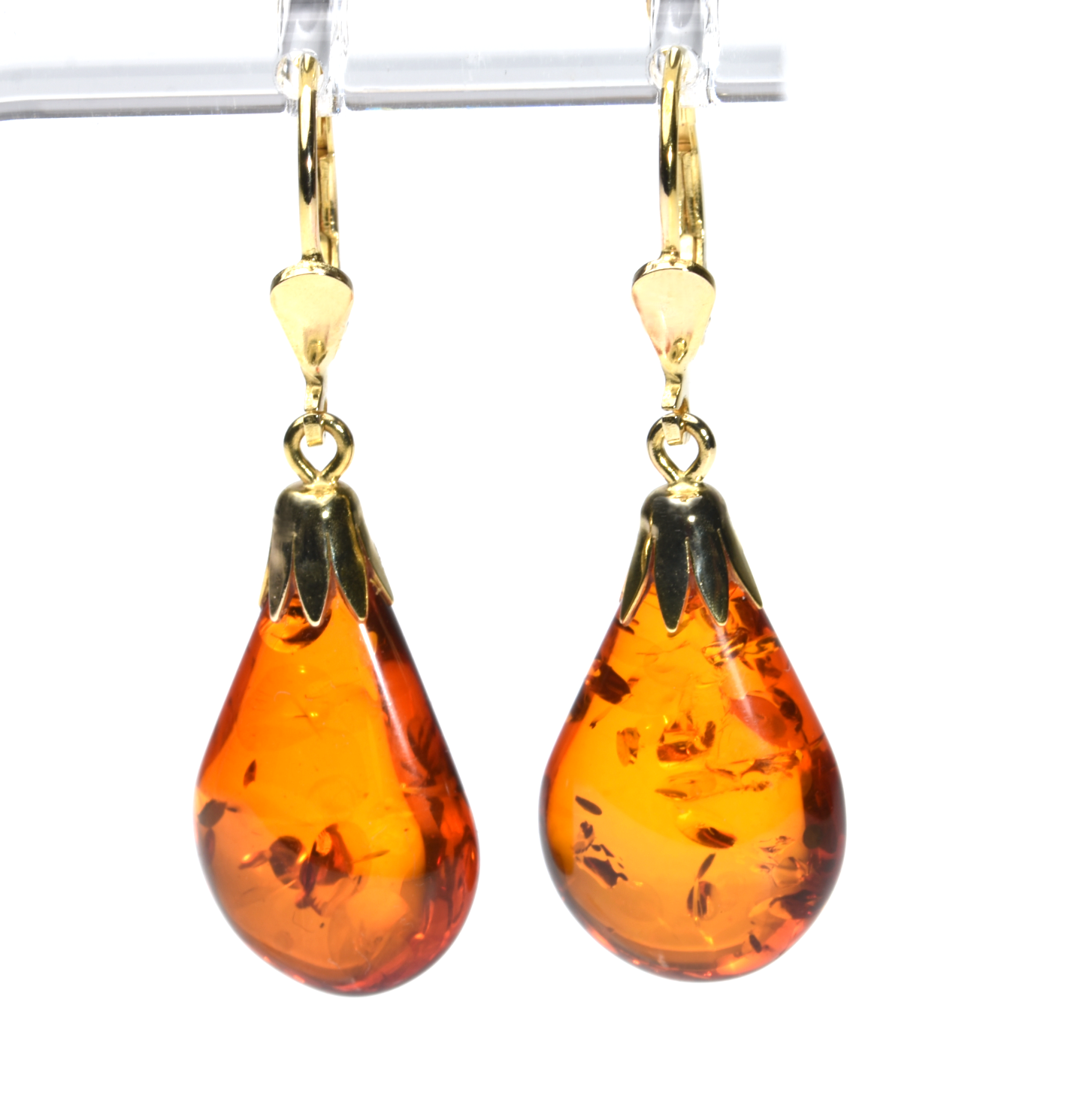 Ohrhänger | 375/000 Gelbgold | Bernstein