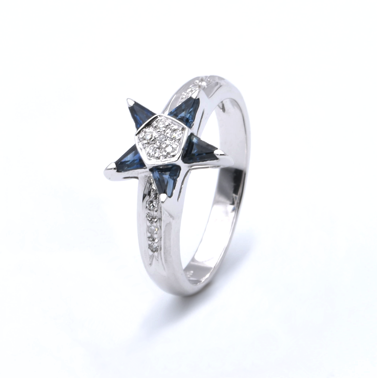 Ring | 585/000 Weißgold | Diamanten | Spinell