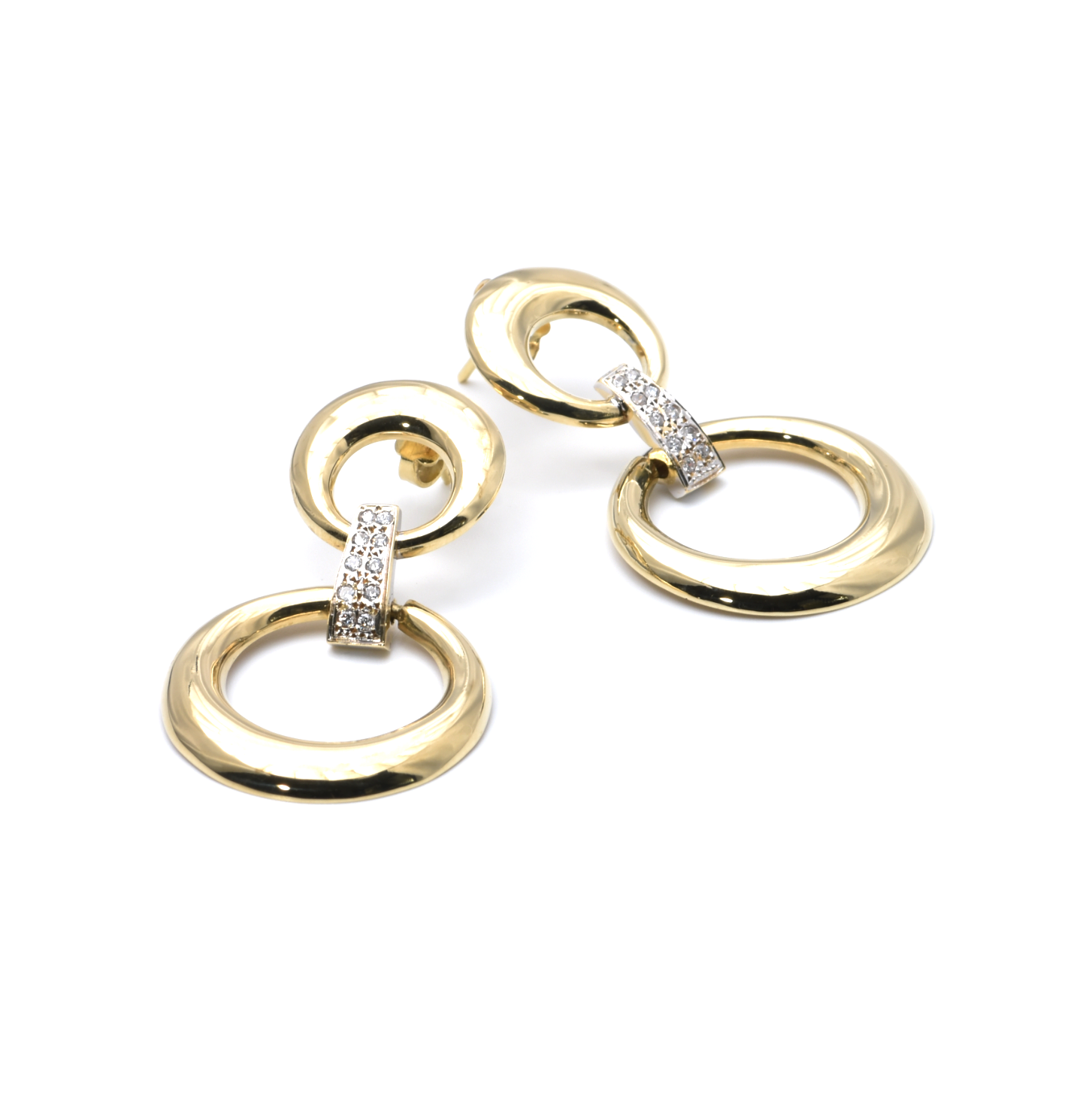 Ohrhänger | 585/000 Gold | Bicolor | Zirkonia