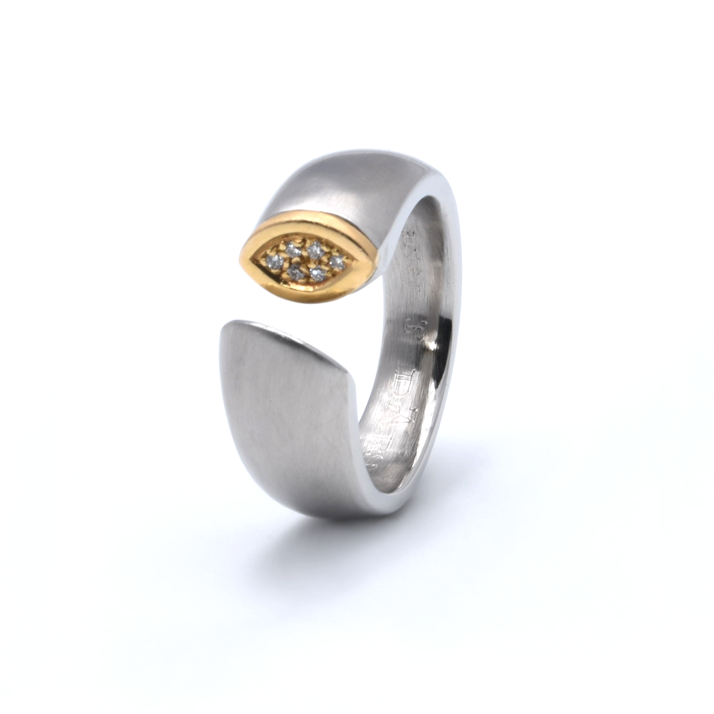 Ring | Edelstahl & 585/000 Gelbgold | Brillanten