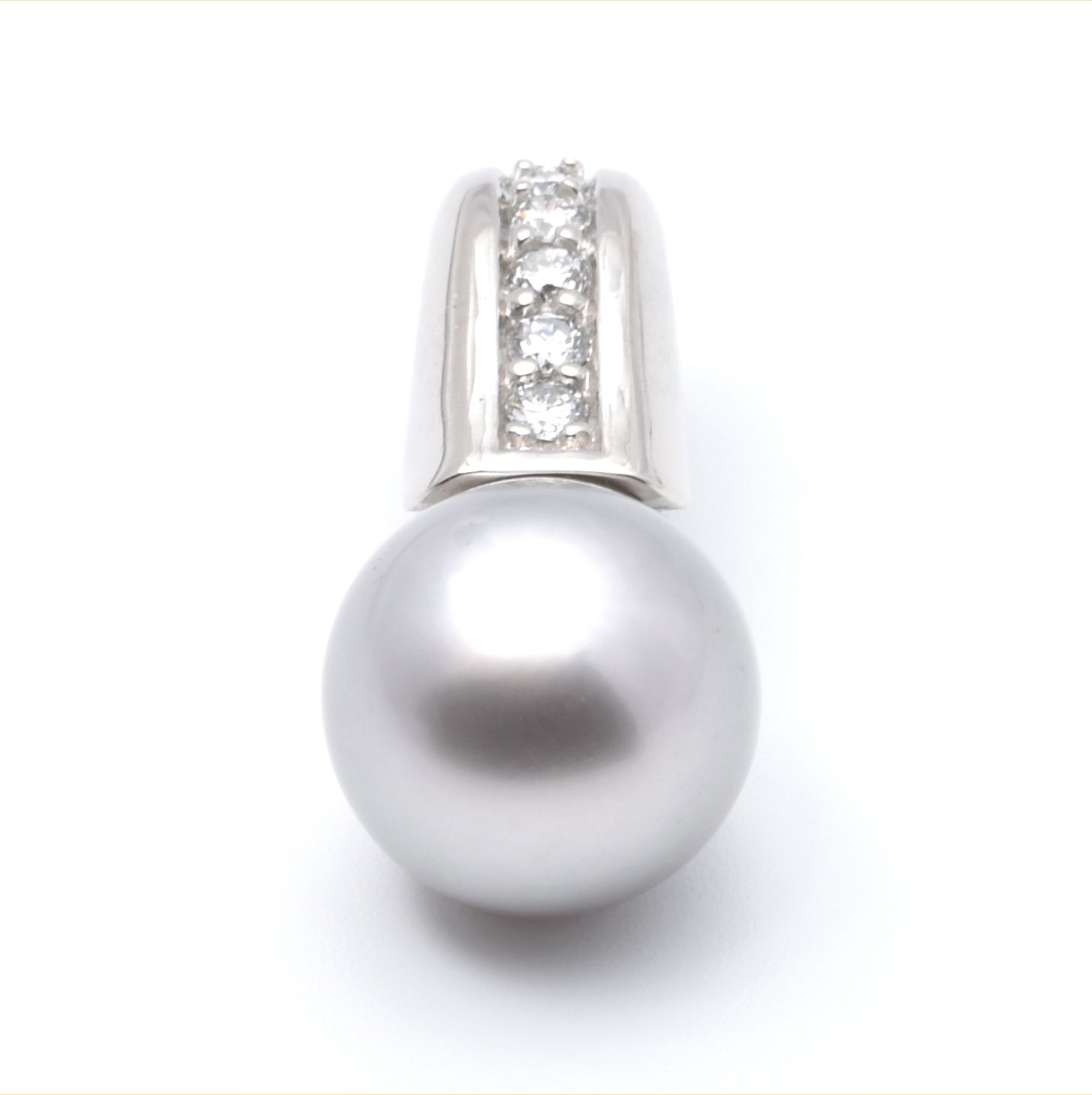 Anhänger | 585/000 Weißgold | Brillanten | Perle