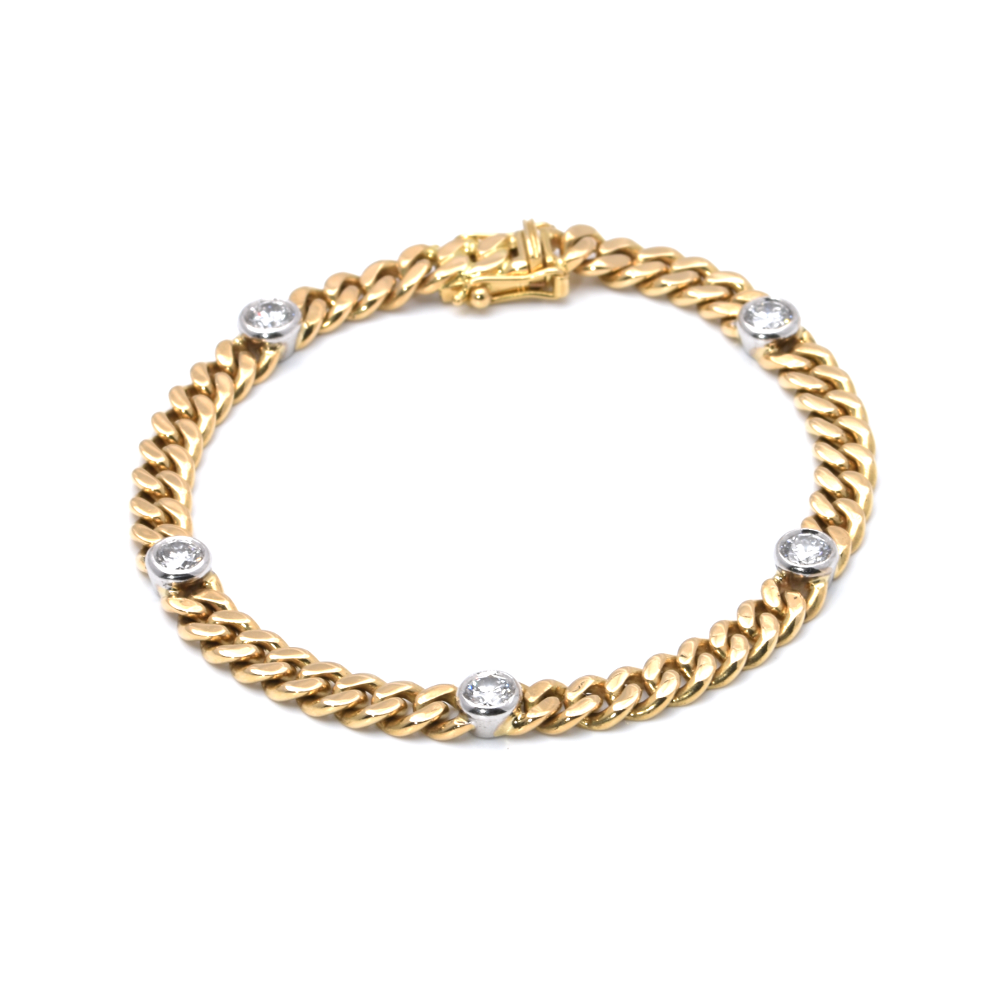 Panzerarmband | 750/000 Gold| Bicolor | Brillanten