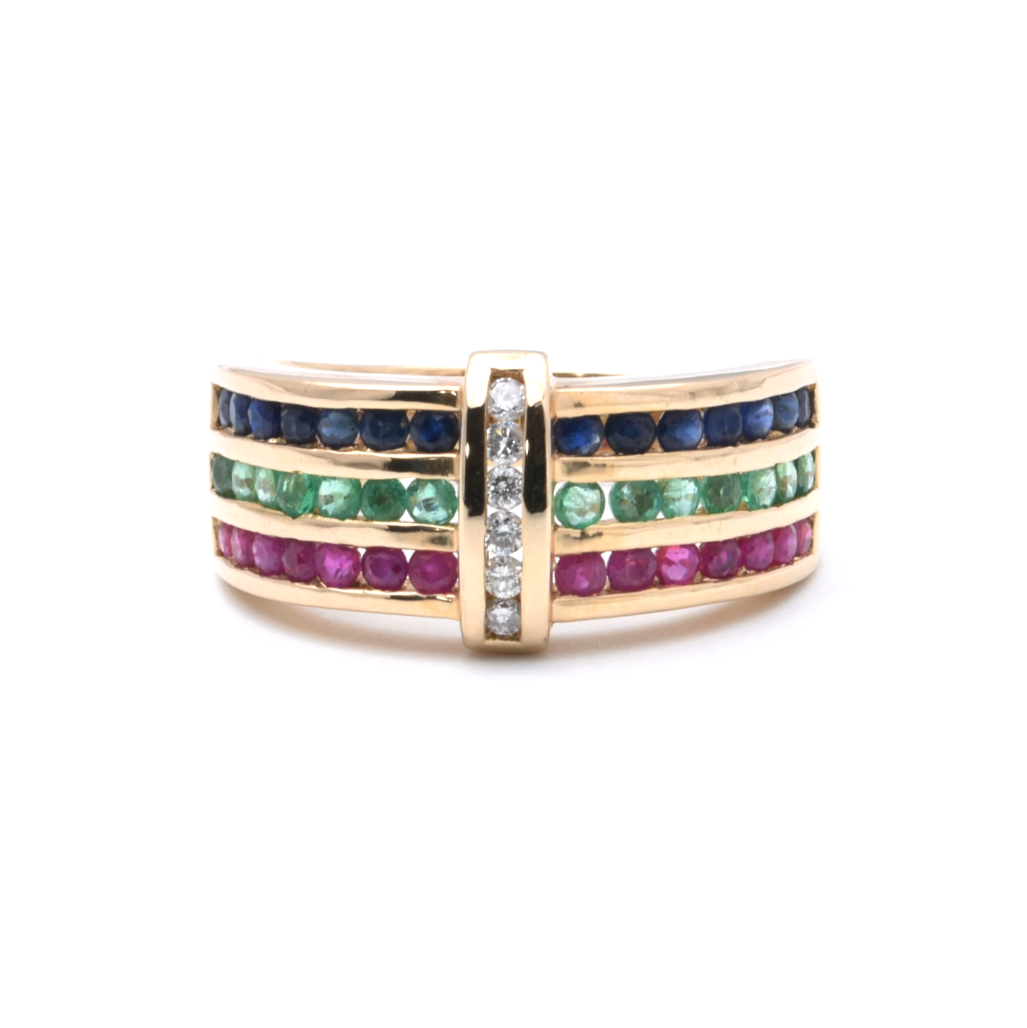 Ring | 585/000 Gelbgold | Brillanten | Smaragd | Spinell