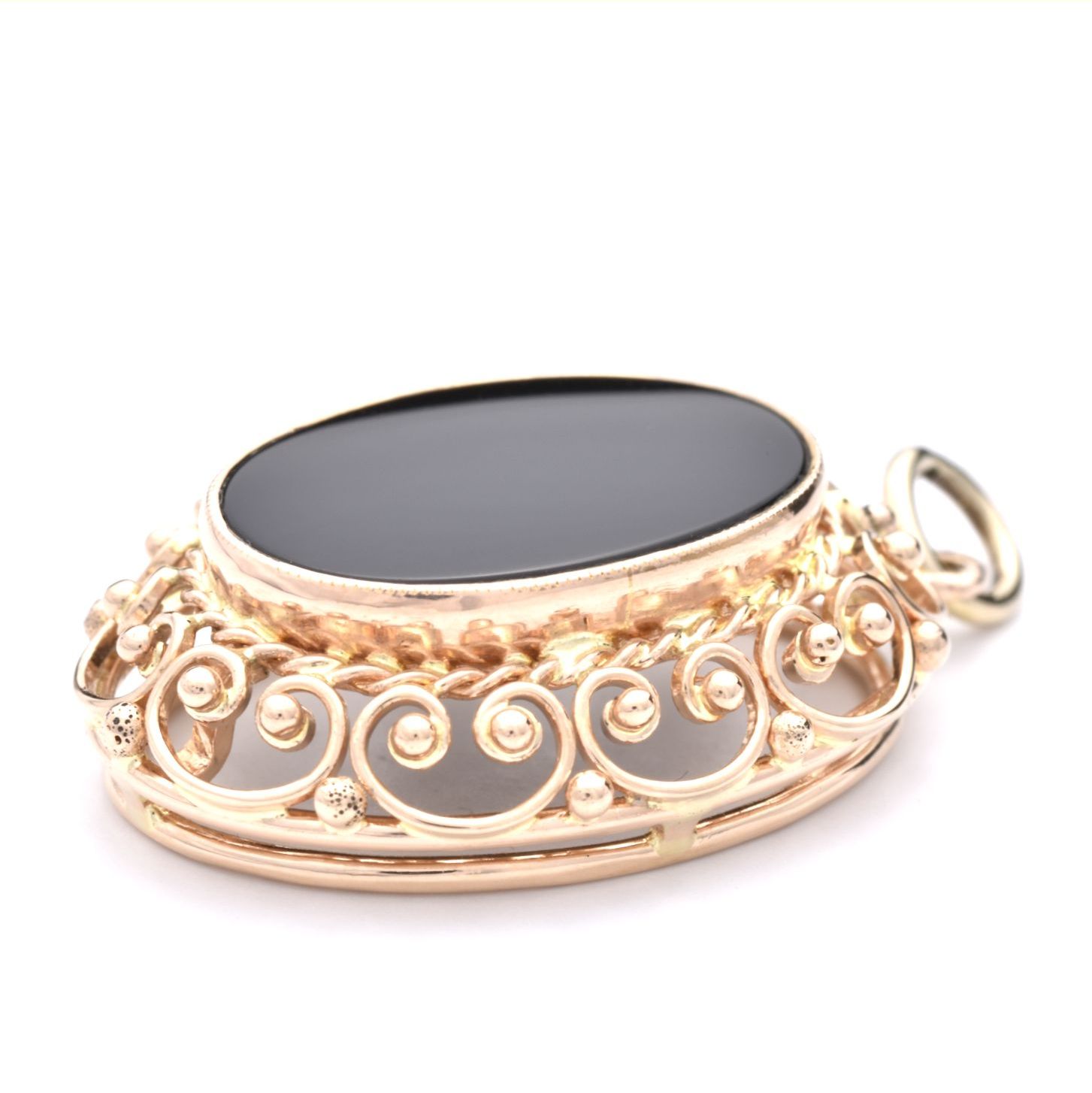 Anhänger | 585/000 Rosegold | Onyx | Vintage