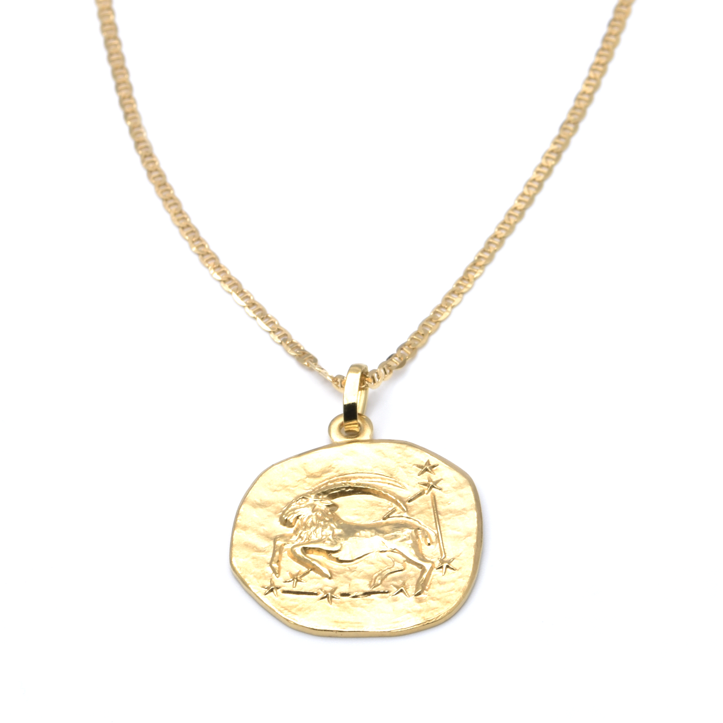 Kette mit Anhänger | 375/000 - 333/000 Gelbgold | Sternzeichen Steinbock