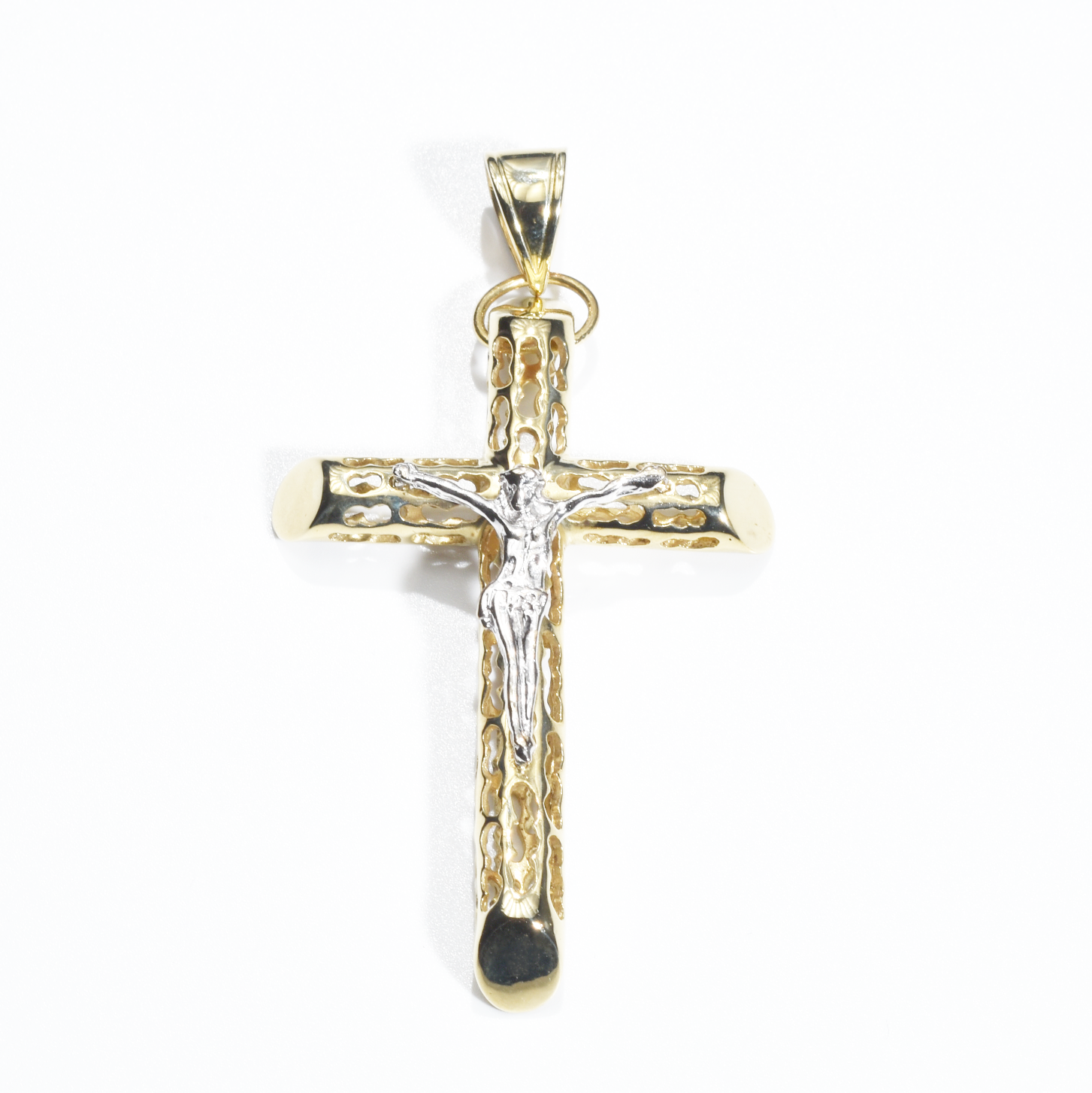 Anhänger | 585/000 Gold | Bicolor | Kreuz