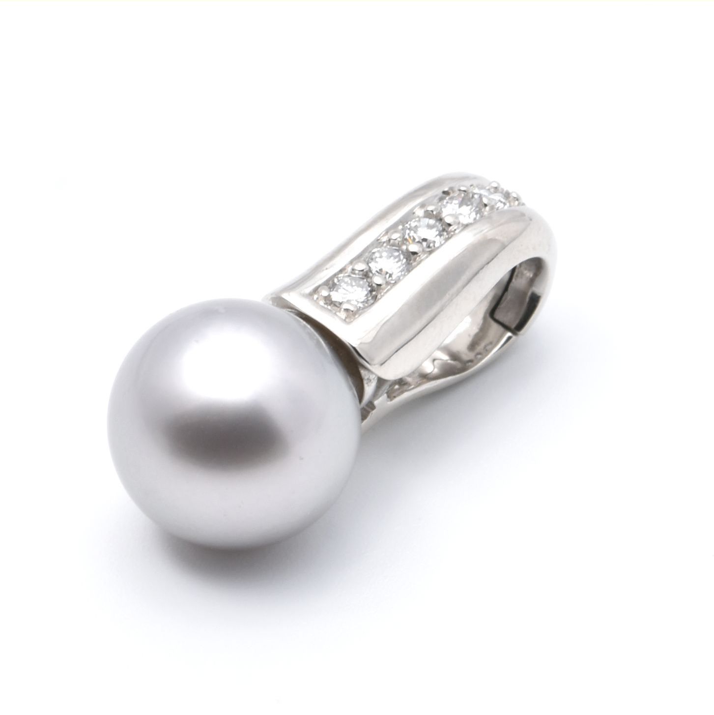 Anhänger | 585/000 Weißgold | Brillanten | Perle