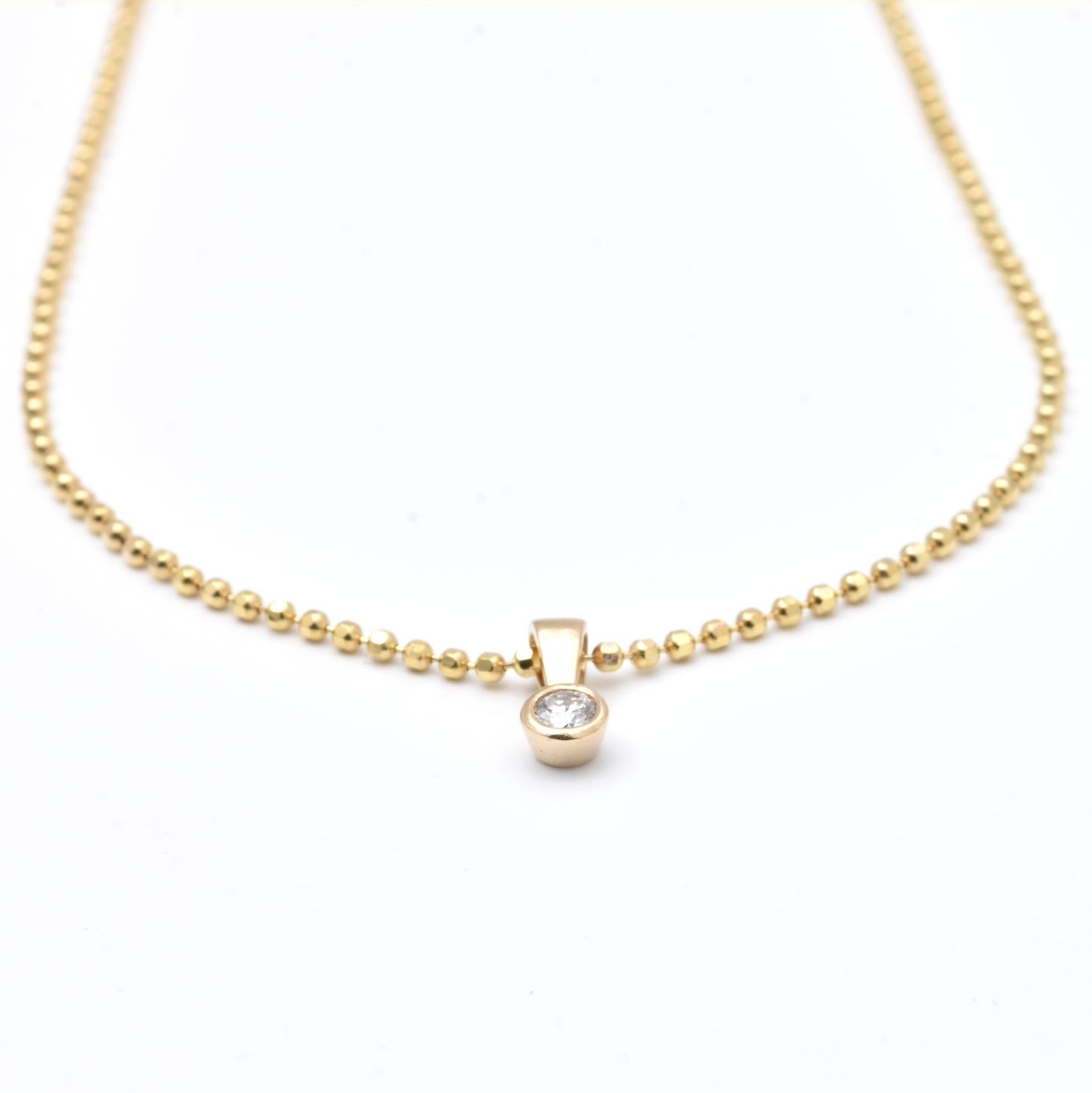 Kette mit Anhänger | 585/000 Gelbgold | Brillant | Solitär