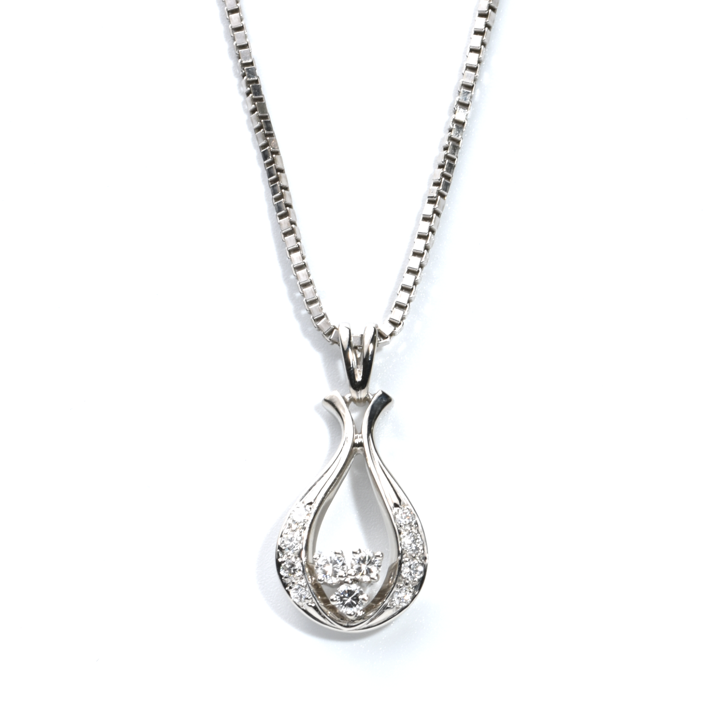 Kette mit Anhänger | 585/000 Weißgold | Brillanten