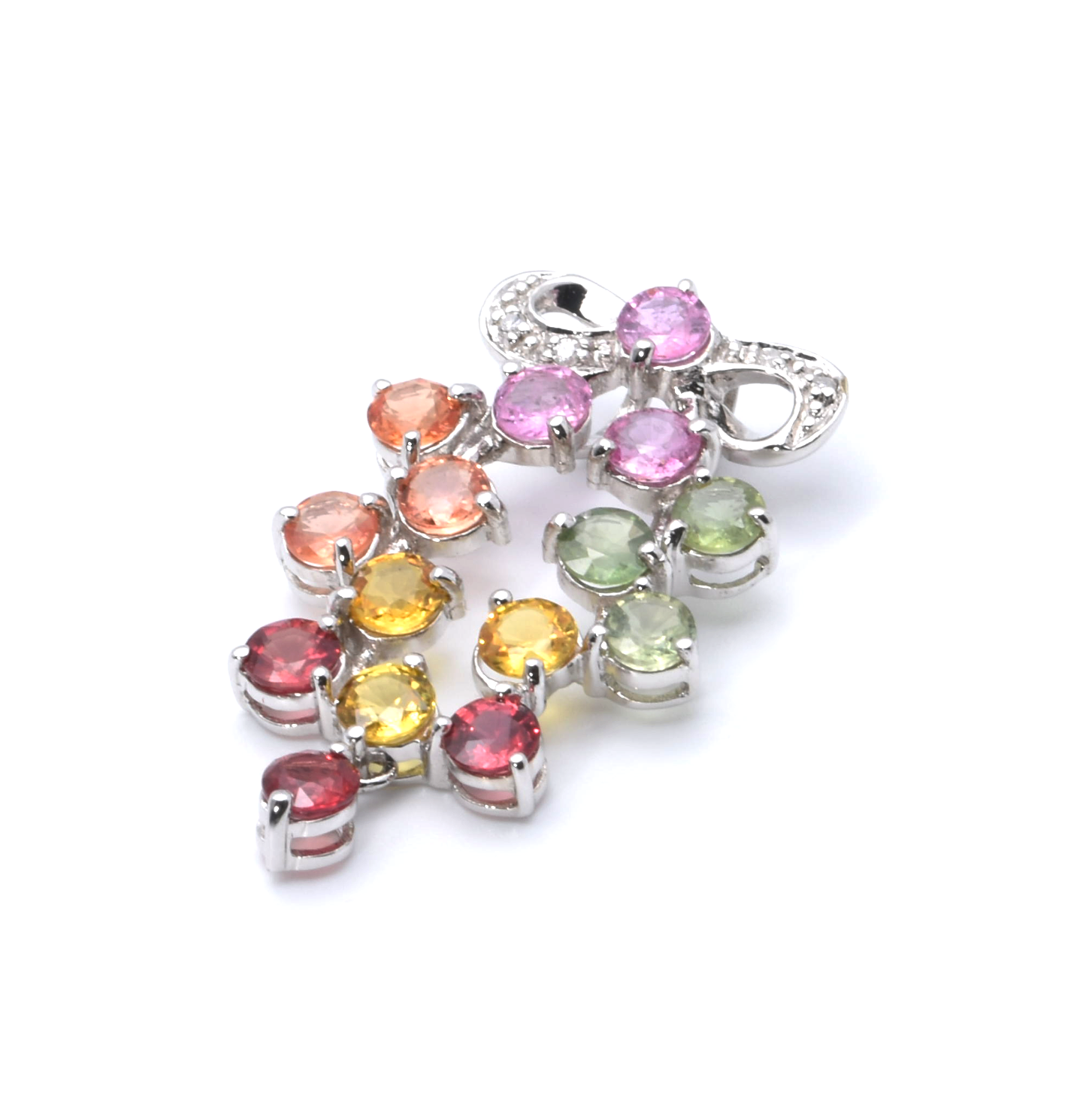 Anhänger | 585/000 Weißgold | Schmucksteine | Diamanten