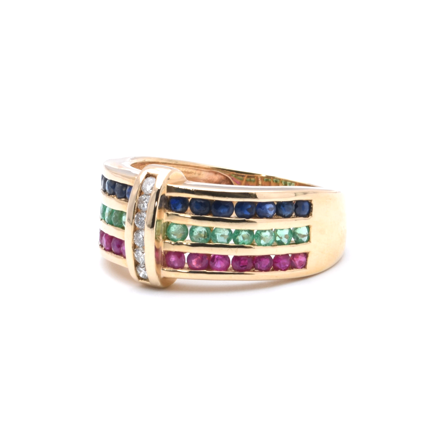 Ring | 585/000 Gelbgold | Brillanten | Smaragd | Spinell