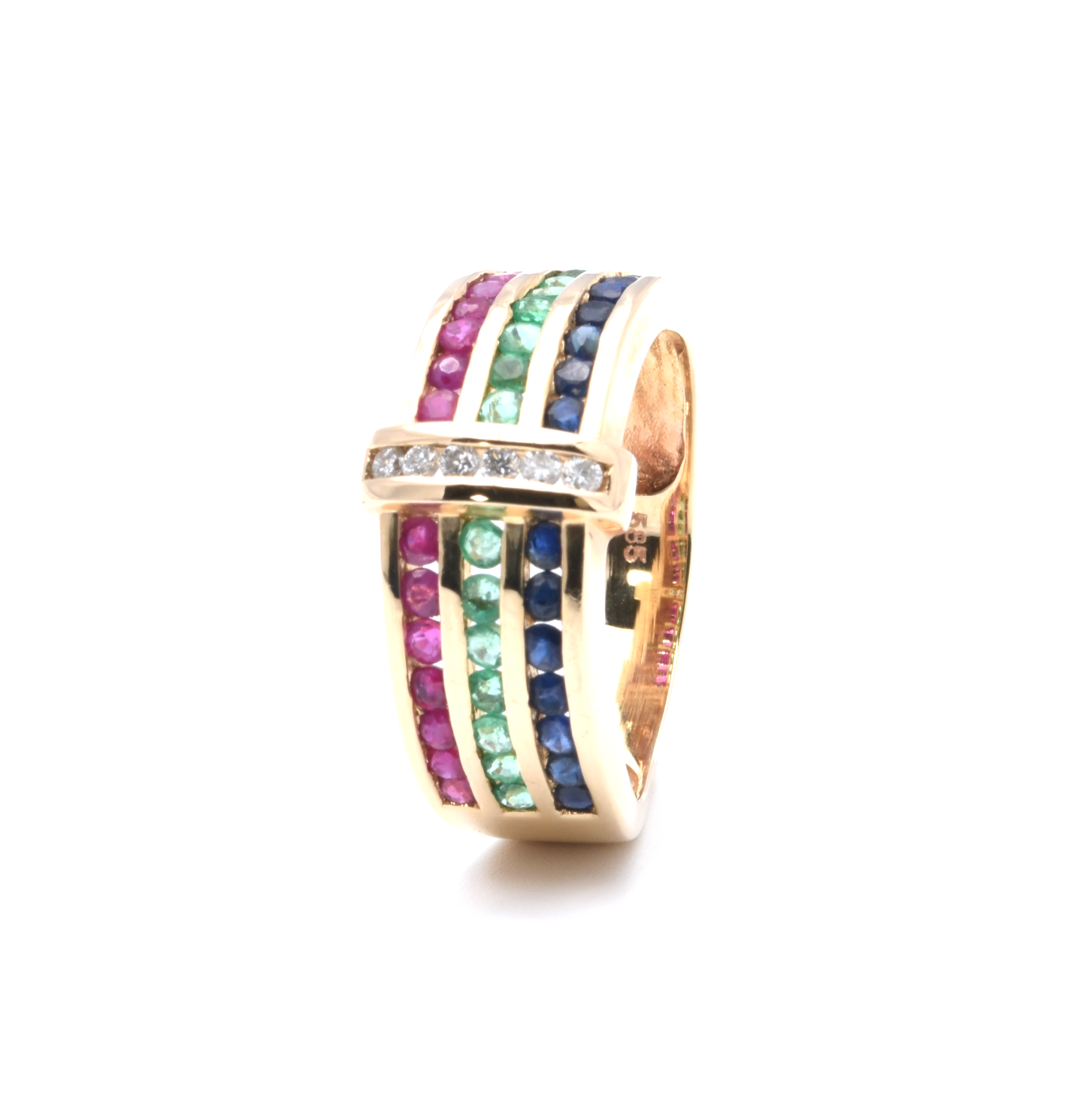 Ring | 585/000 Gelbgold | Brillanten | Smaragd | Spinell