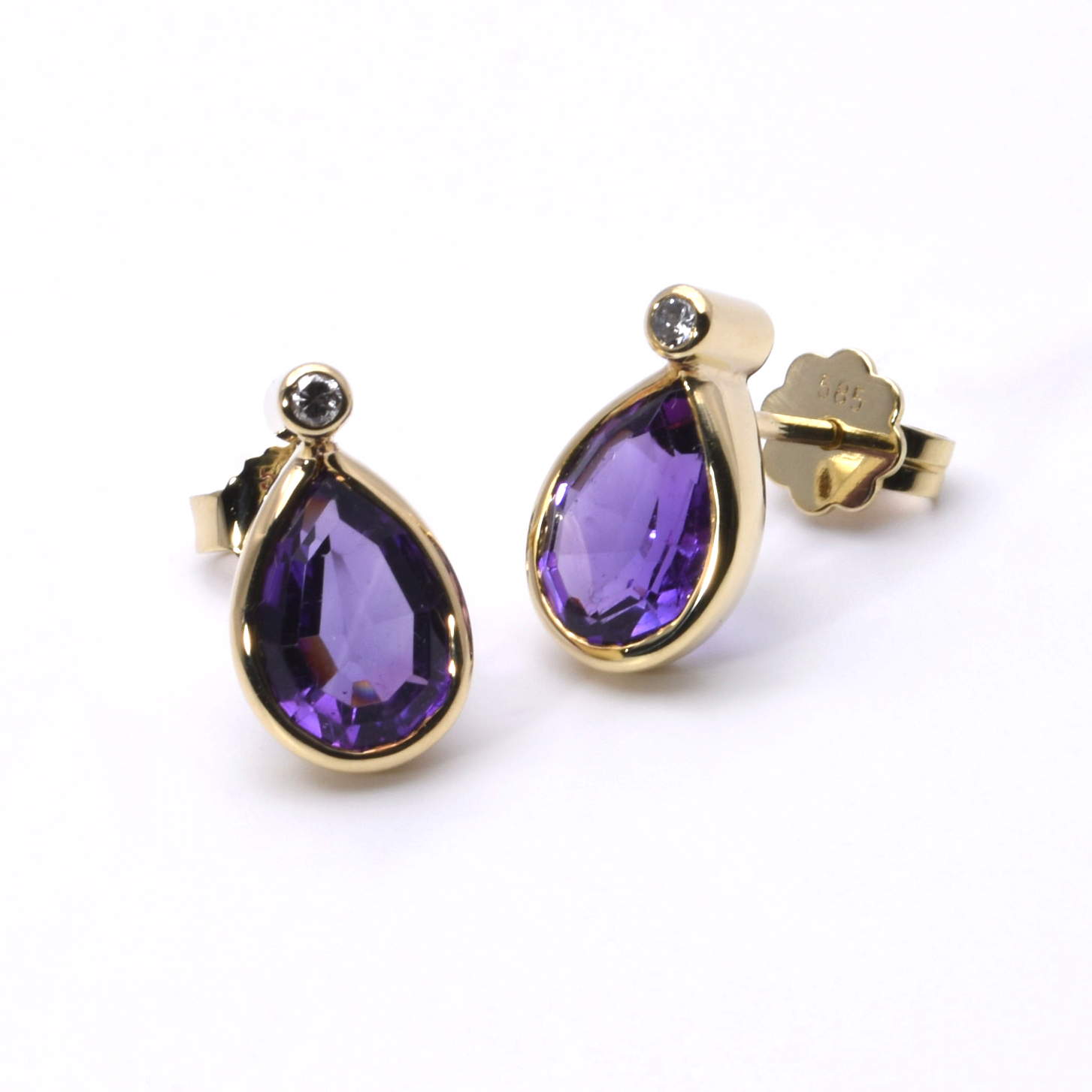 Amethyst Brillant Ohrstecker