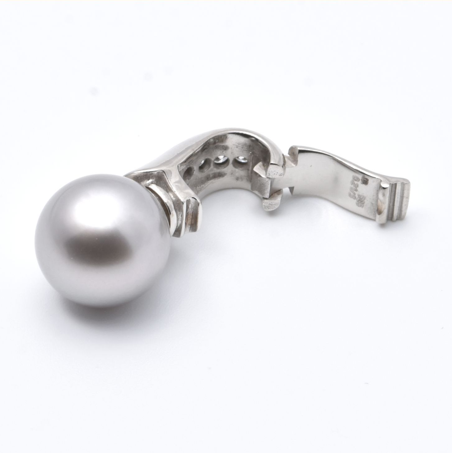 Anhänger | 585/000 Weißgold | Brillanten | Perle