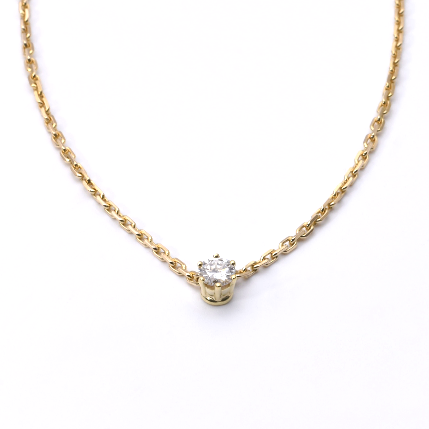 Ankerkette mit Brillant Solitäranhänger