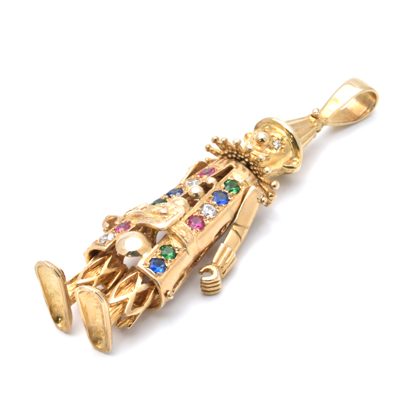 Anhänger | 375/000 Gold | Schmucksteine| Harlekin