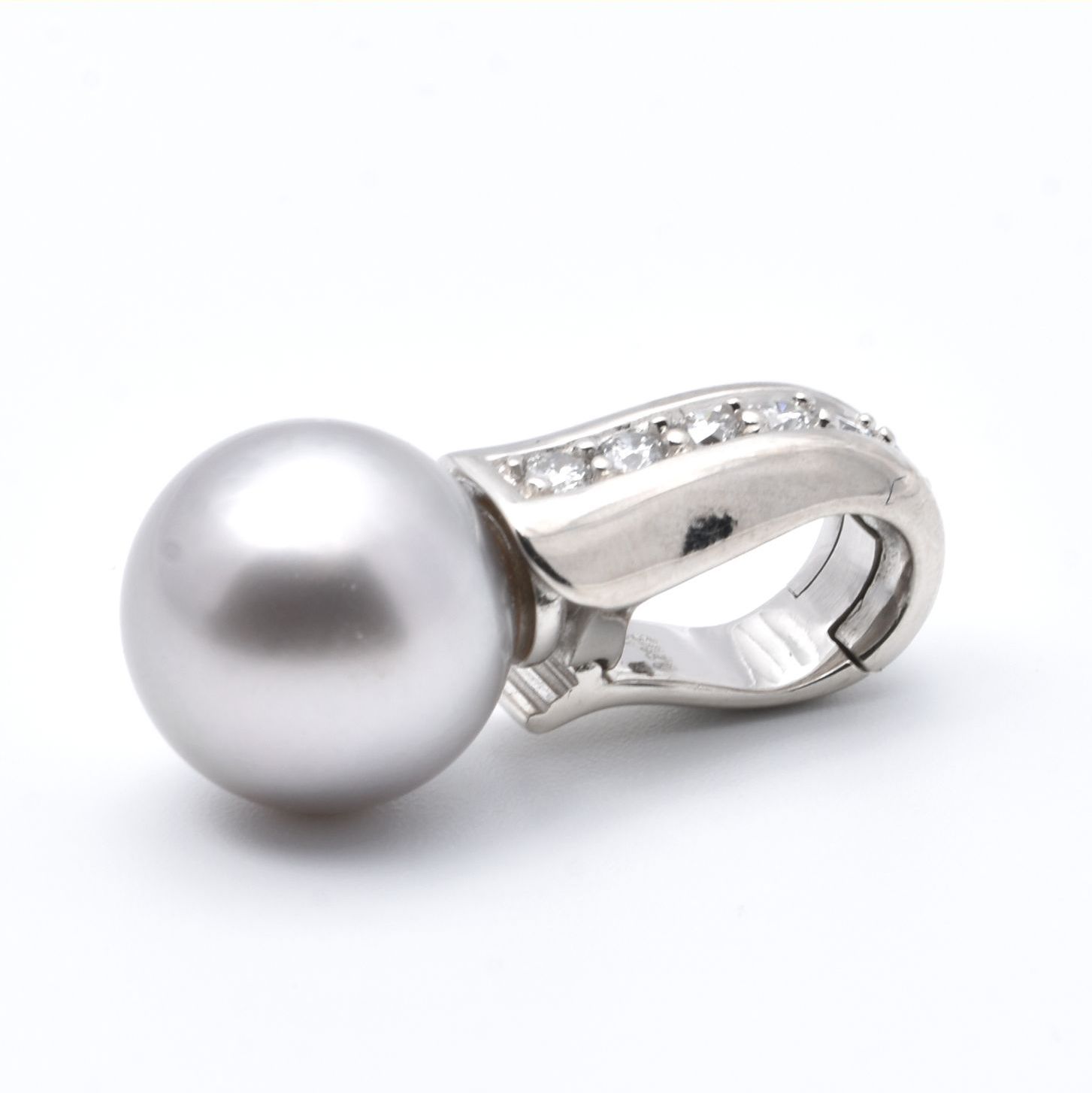 Anhänger | 585/000 Weißgold | Brillanten | Perle