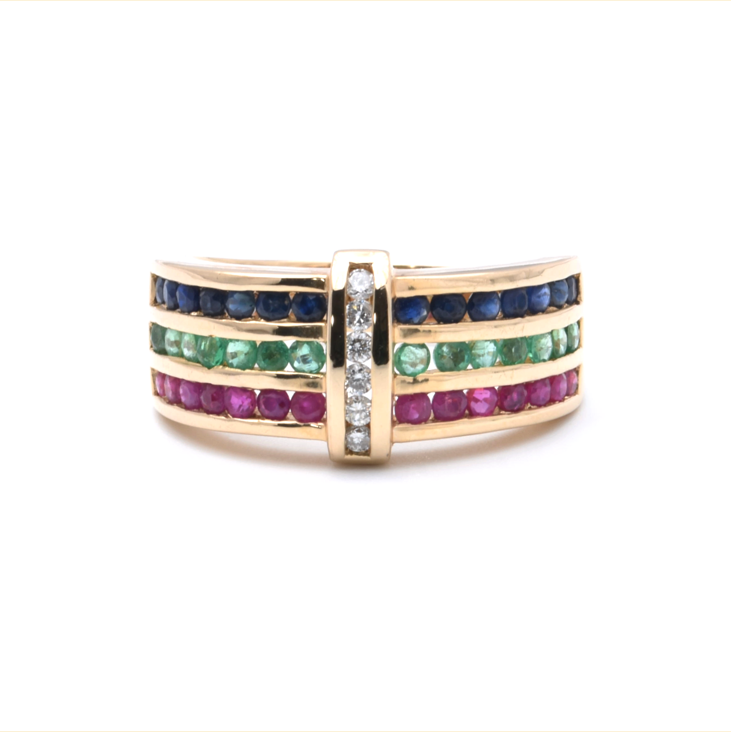 Ring | 585/000 Gelbgold | Brillanten | Smaragd | Spinell
